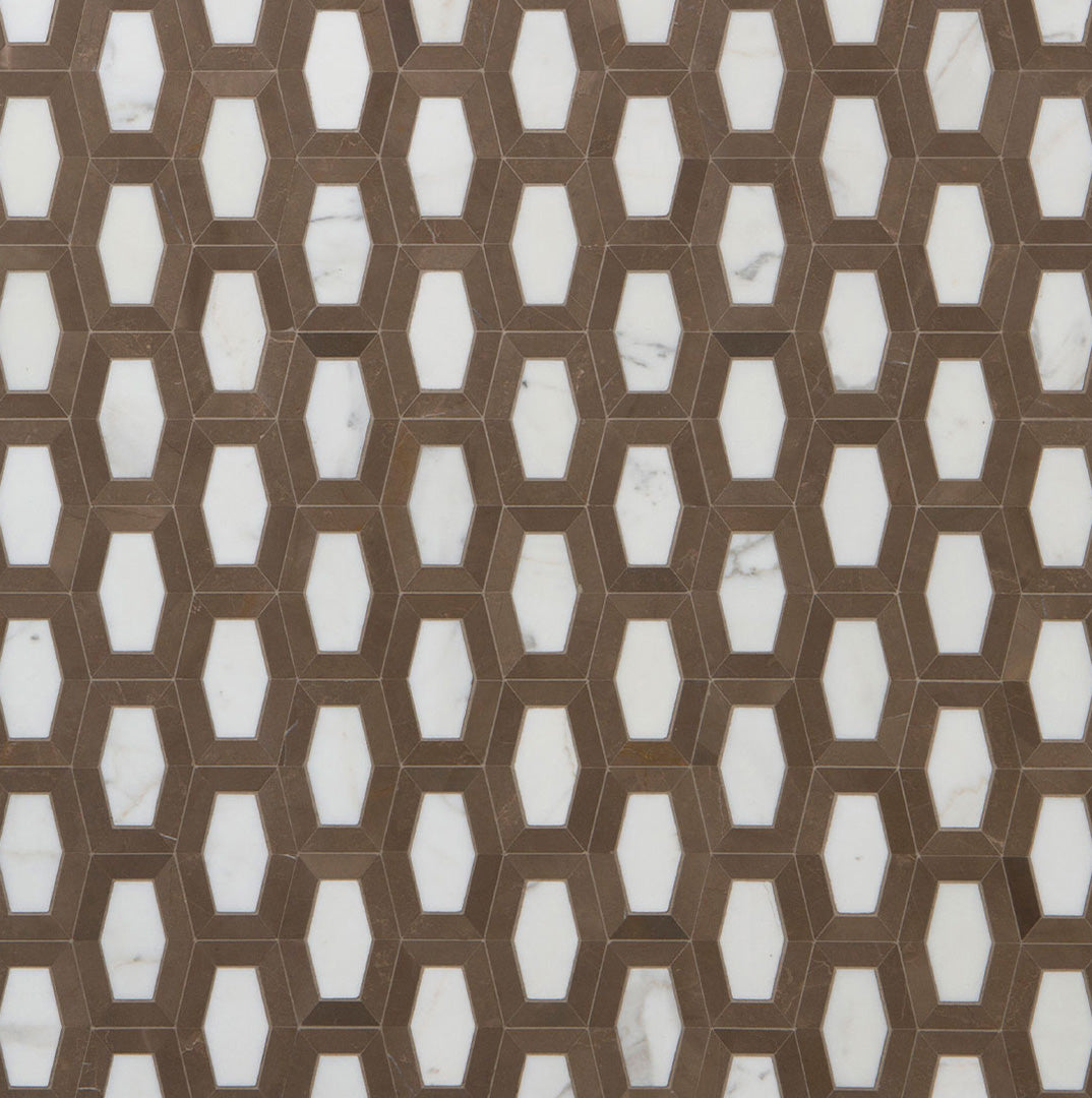 Studio Moderne Stone Mosaic 9-1/16X7-5/8 Cafe Bruno Honed