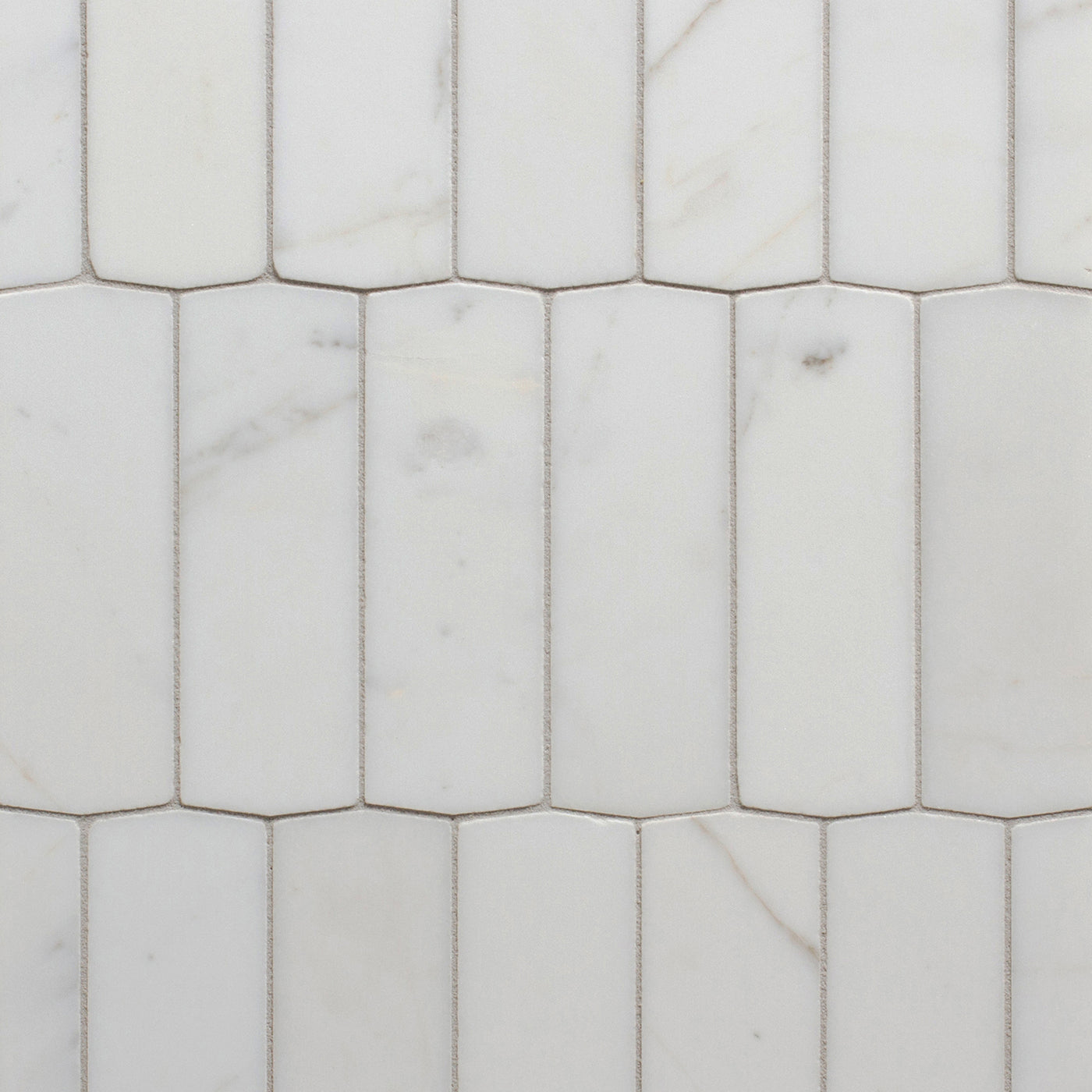 Tangent Picket Mosaic 2X6 Calacatta Honed