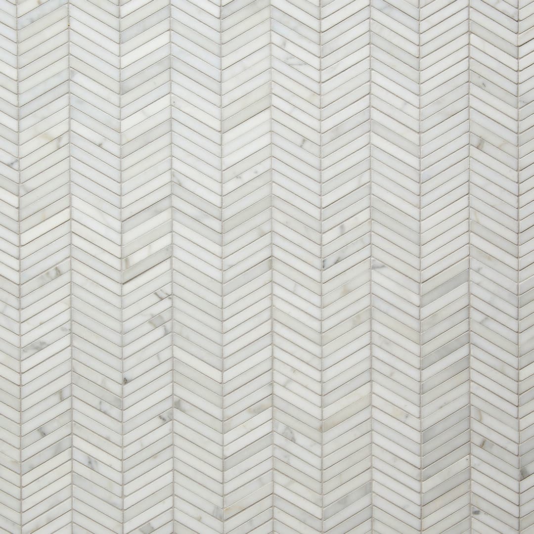 Tangent Chevron Mosaic 11-1/2X11-13/16 Calacatta Honed