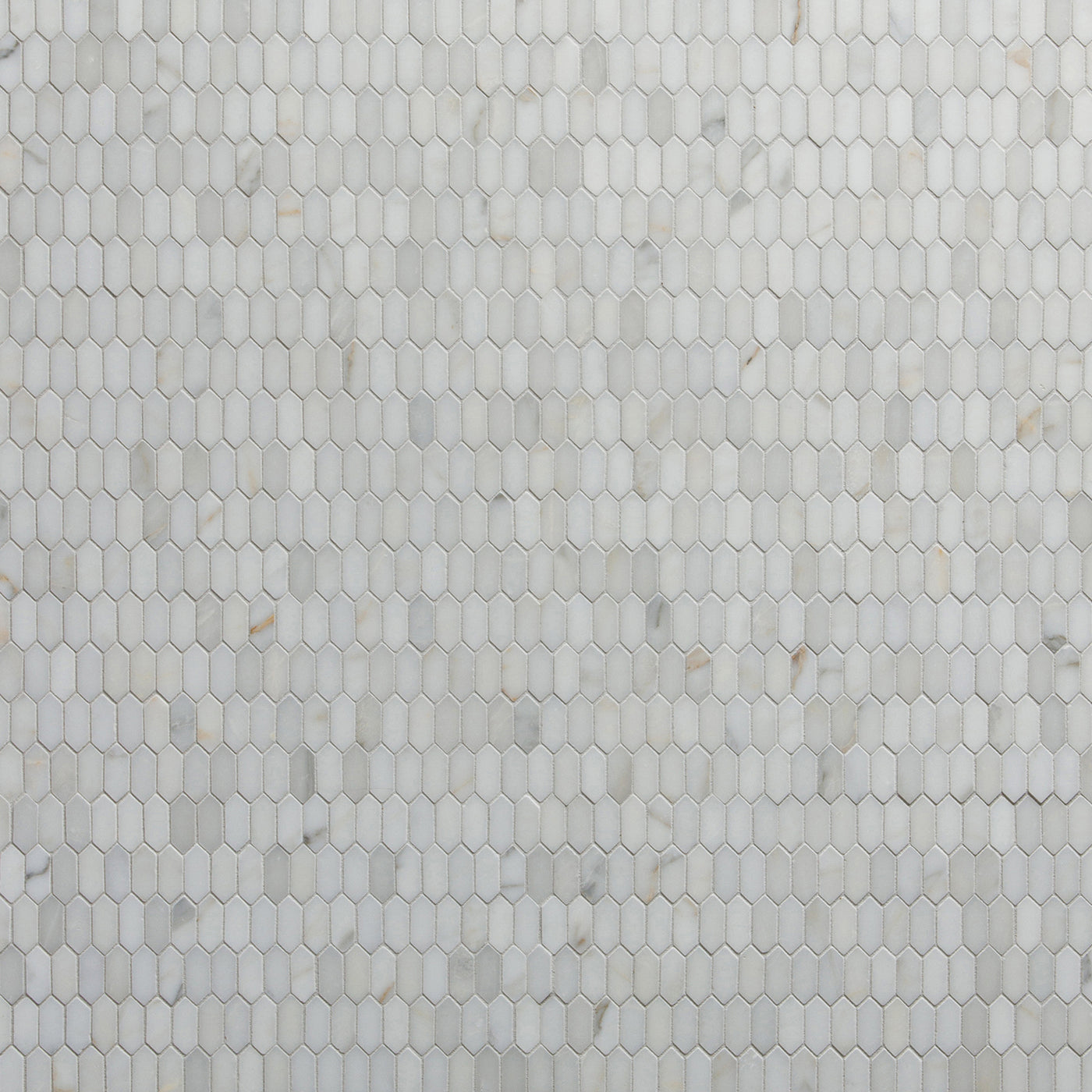Tangent Picket Mosaic 10-3/8X11-1/4 Calacatta Honed