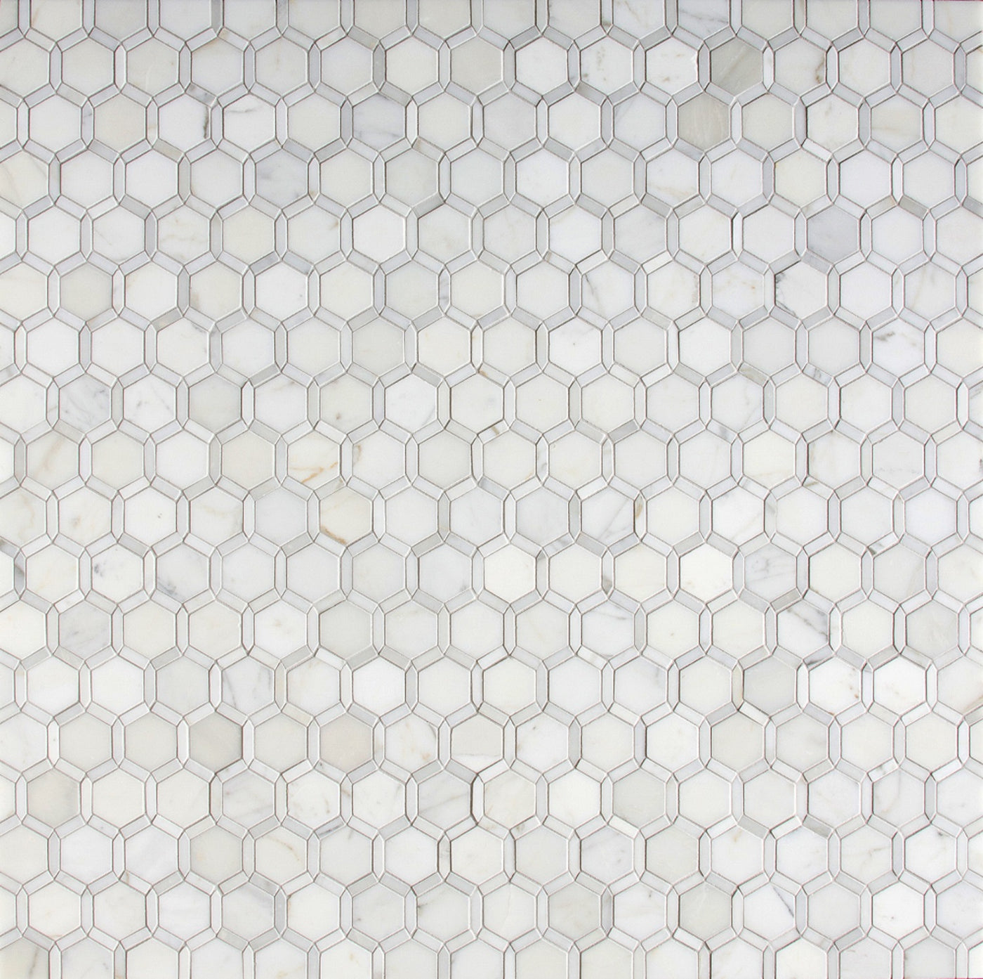 Tangent Hexagon Mosaic 11-1/4X8-5/8 Calacatta Honed