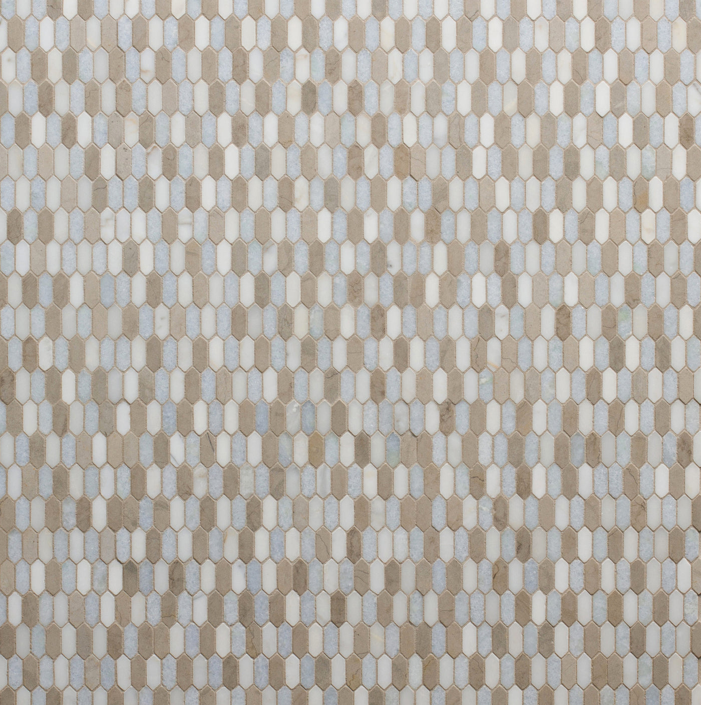 Tangent Picket Mosaic 10-3/8X11-1/4 Celeste Honed