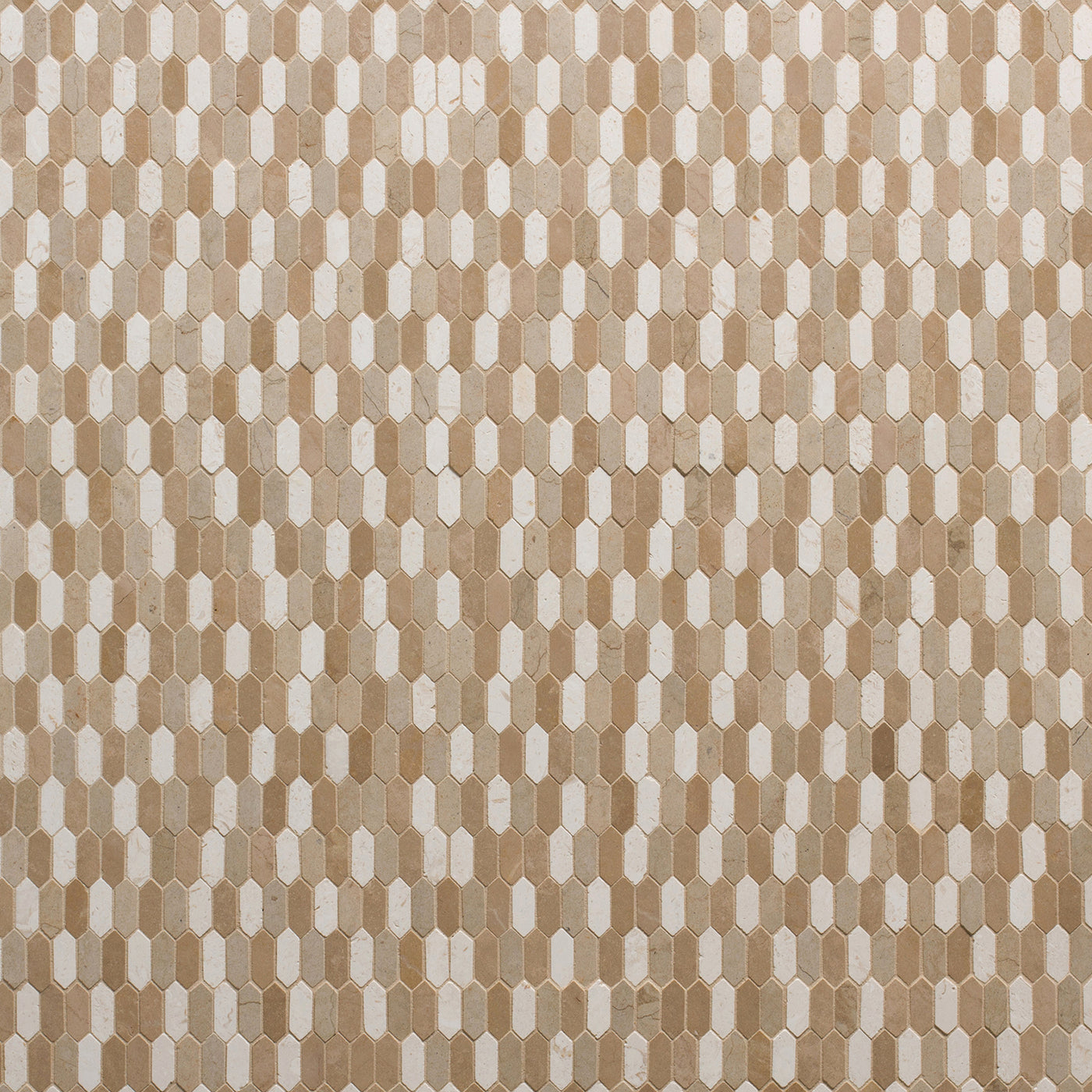 Tangent Picket Mosaic 10-3/8X11-1/4 Crema Honed