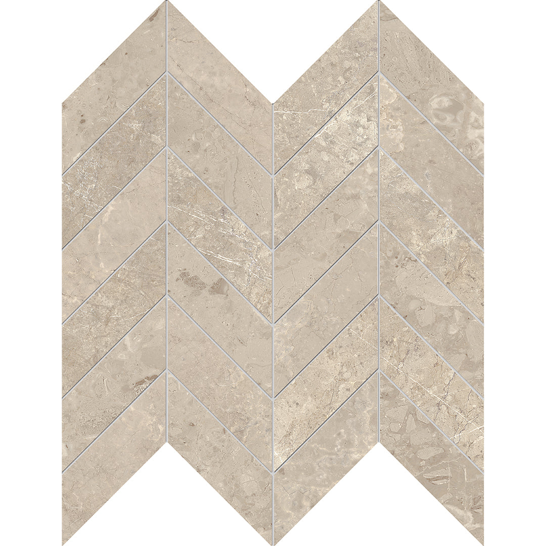 Velluto Chevron Mosaic 12X12 Almond Matte