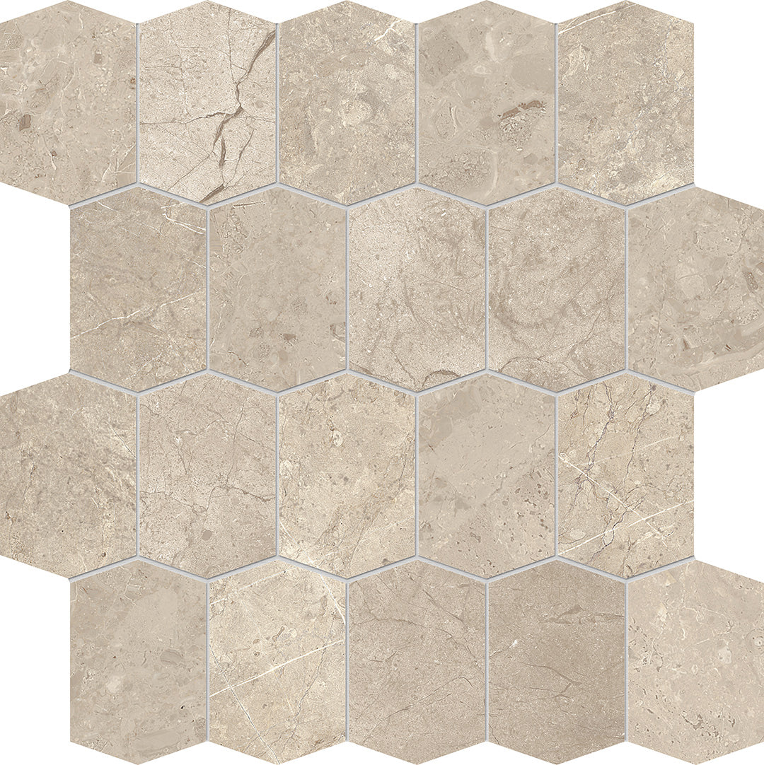 Velluto Hexagon Mosaic 12X13 Almond Matte