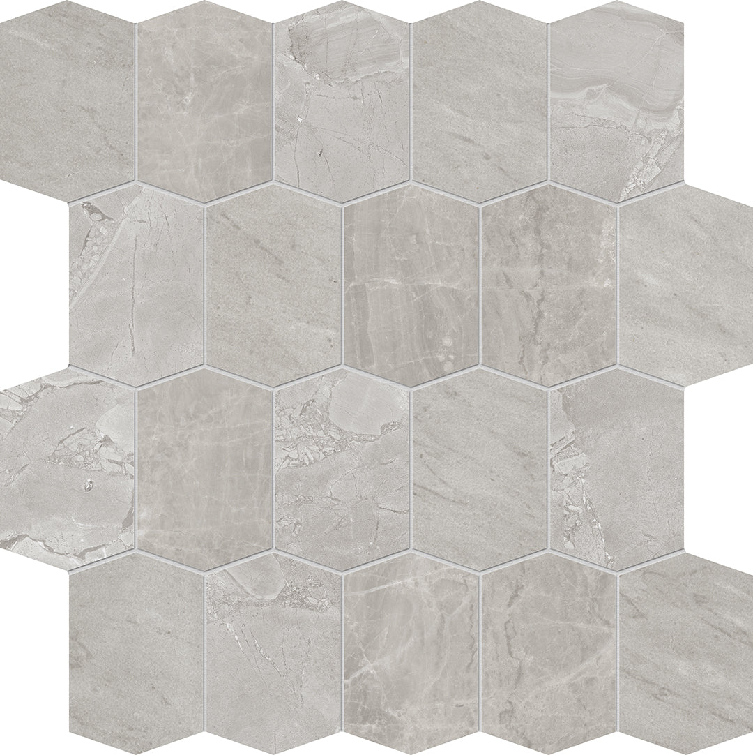 Velluto Hexagon Mosaic 12X13 Grey Matte