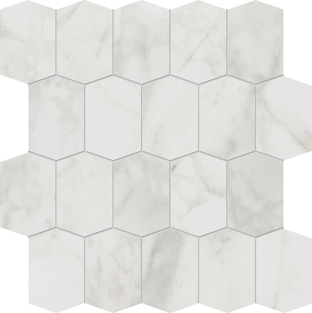 Velluto Hexagon Mosaic 12X13 White Matte