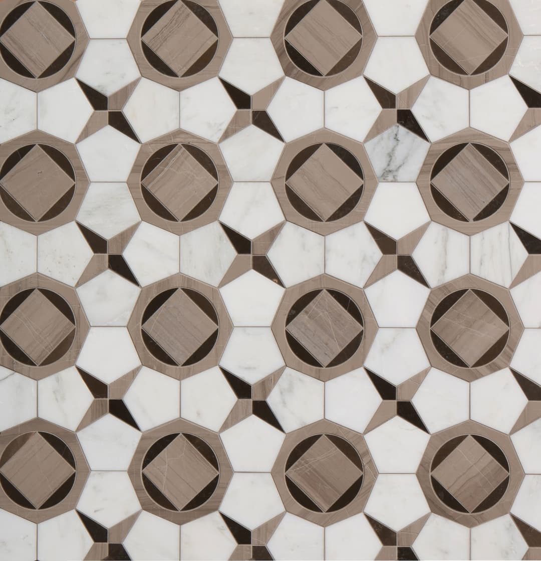 Villa D Oro Mosaic 13-5/8X13-5/8 Cafe Brushed