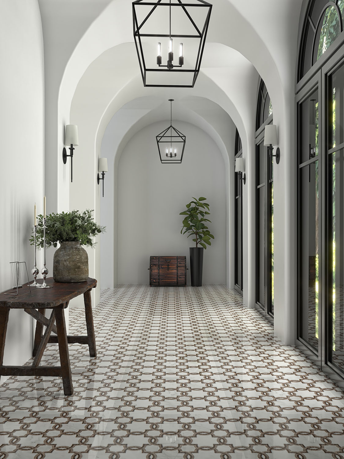 Villa D Oro Mosaic 9-1/2X9-1/2 Cafe Polished