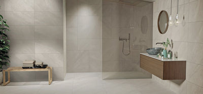 HURRICANE PORCELAIN TILE 24X24 SAND MATTE LIFESTYLE SHOT