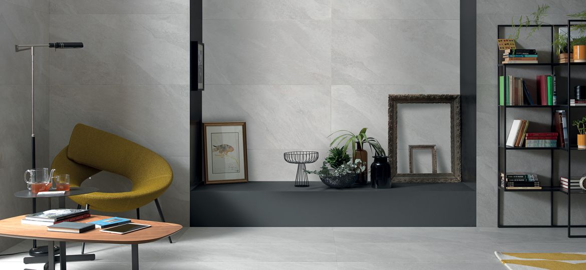 HURRICANE PORCELAIN TILE 24X48 WHITE MATTE LIFESTYLE SHOT