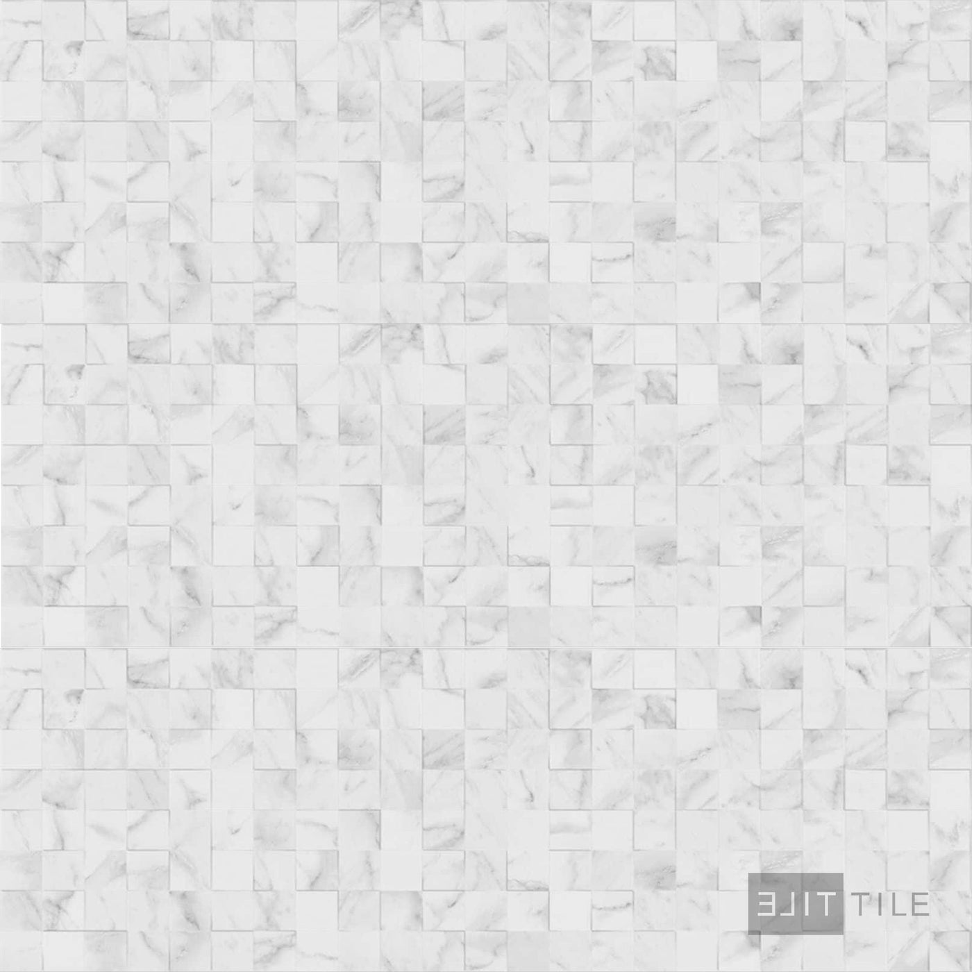 Marmol Carrara Mosaico Gloss 13X39 Blanco