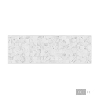 Marmol Carrara Mosaico Gloss 13X39 Blanco