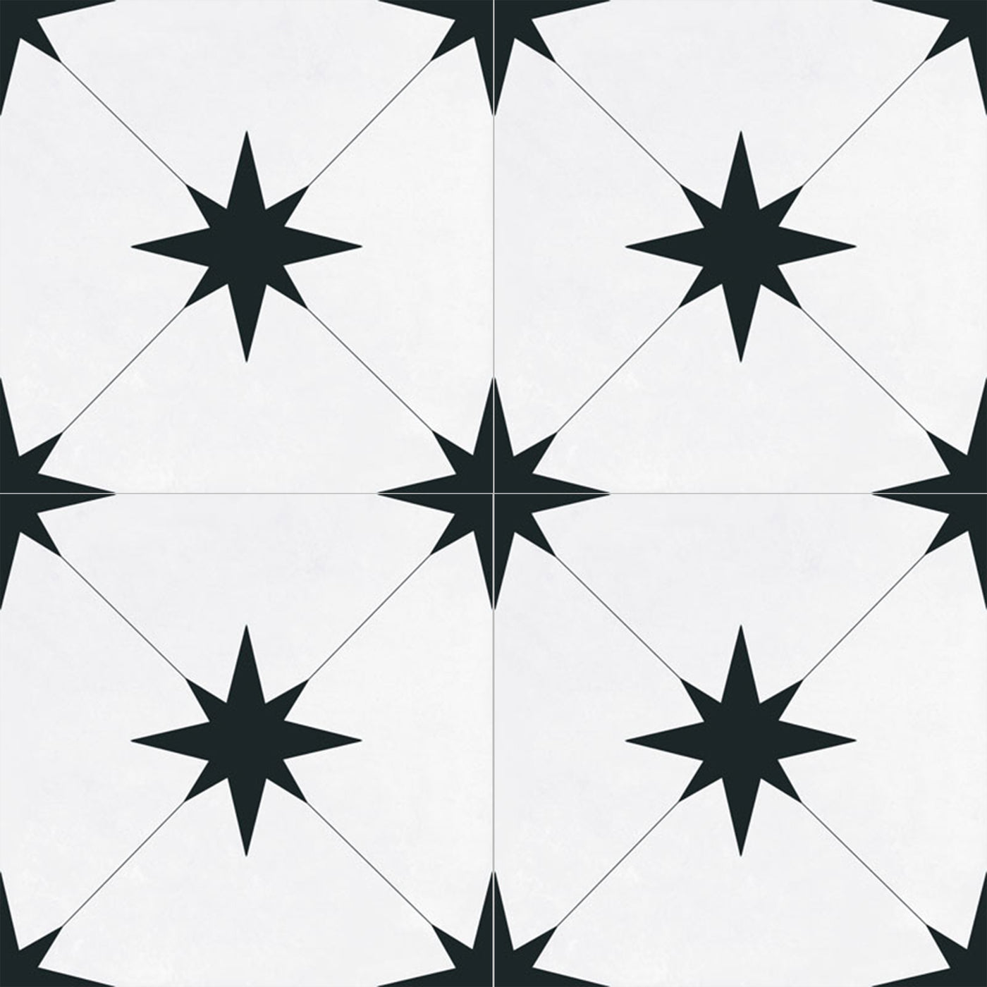 Starburst Porcelain 8.7X8.7 Llevant Black Matte