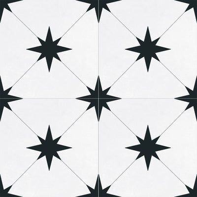 Starburst Porcelain 8.7X8.7 Llevant Black Matte