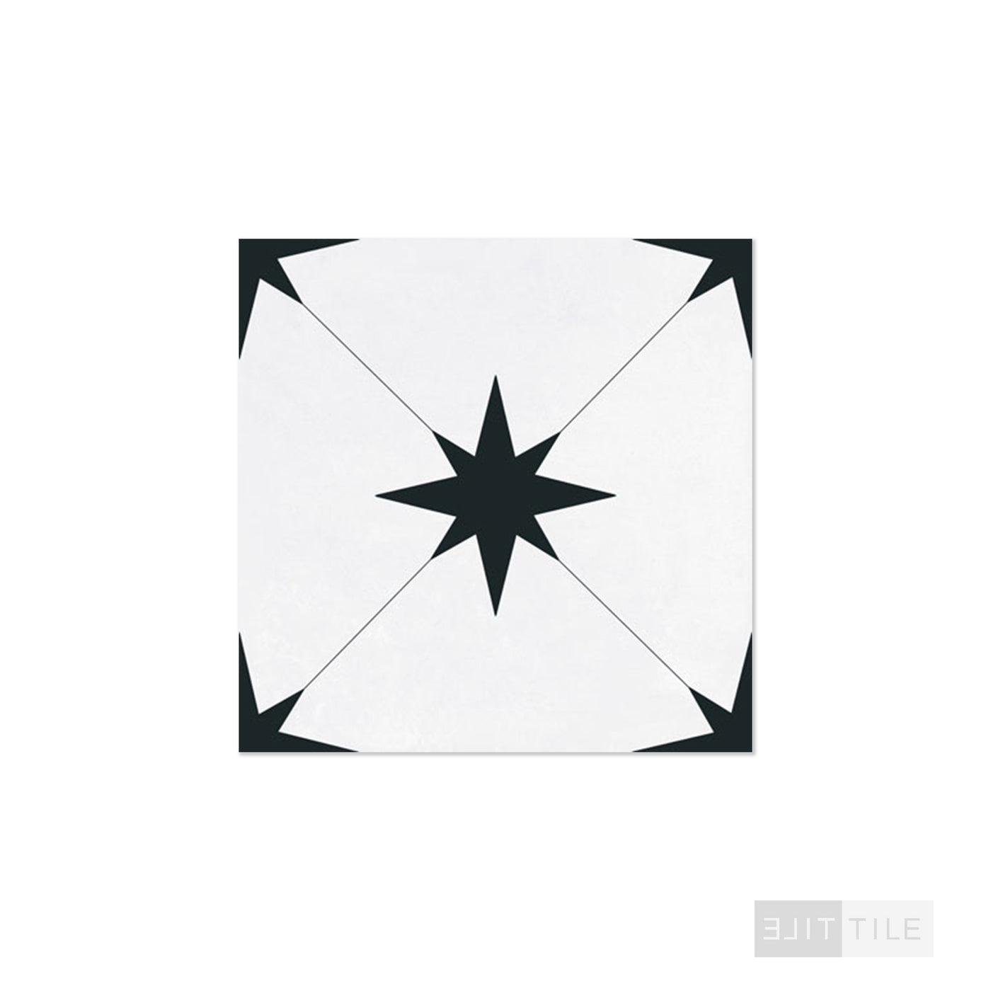 Starburst Porcelain 8.7X8.7 Llevant Black Matte