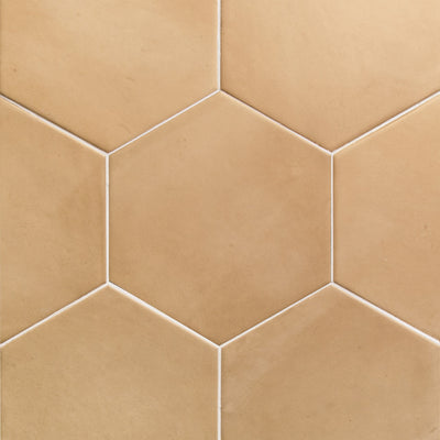 Clay Porcelain 7X8 Hex Sand Matte