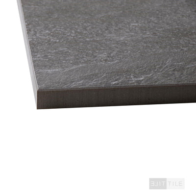 CORNERSTONE CERAMIC TILE 18X36 SLATE GREY NATURAL PRIMARY CORNER SHOT