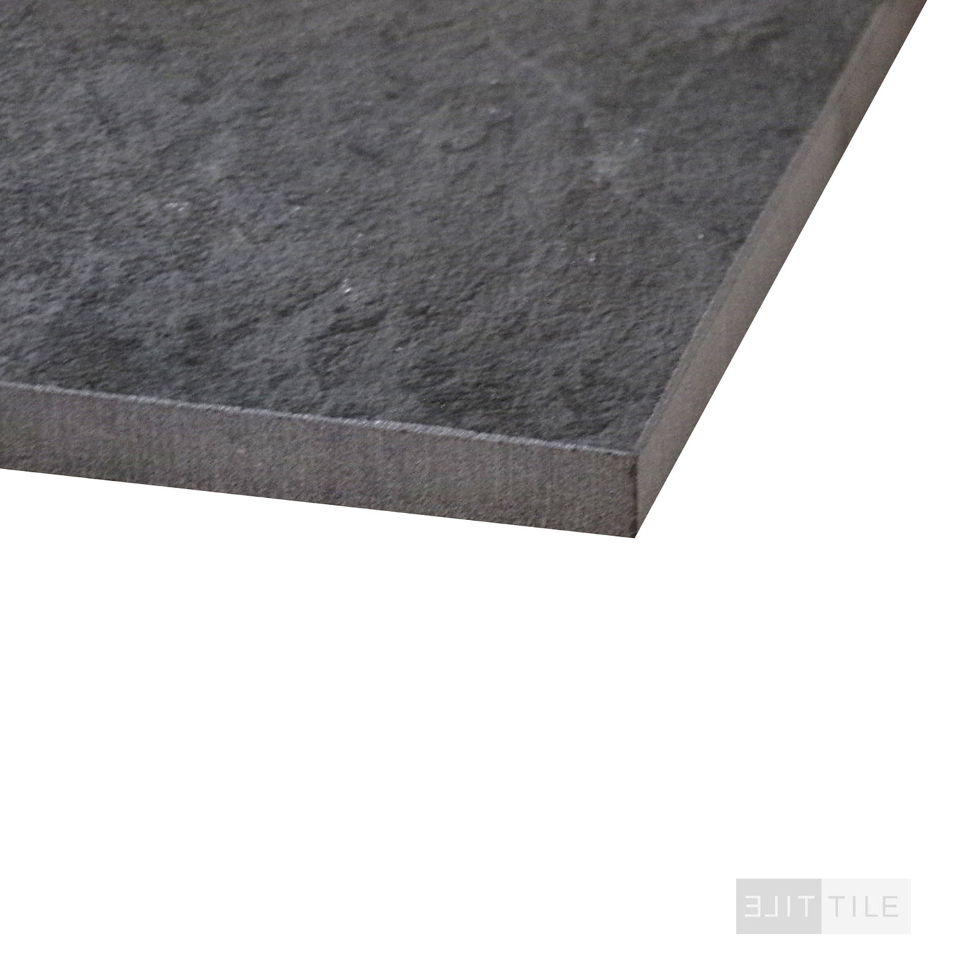 CORNERSTONE CERAMIC TILE 18X36 SLATE BLACK NATURAL PRIMARY CORNER SHOT