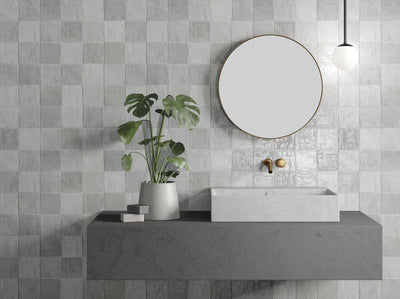 Riad Wall Tile 4X4 Grey Glossy