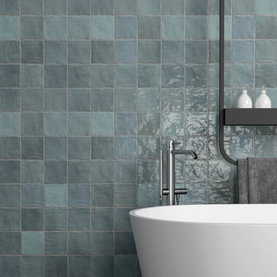 Riad Wall Tile 4X4 Aqua Glossy
