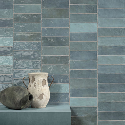 Riad Wall Tile 2.6X7.9 Aqua Glossy