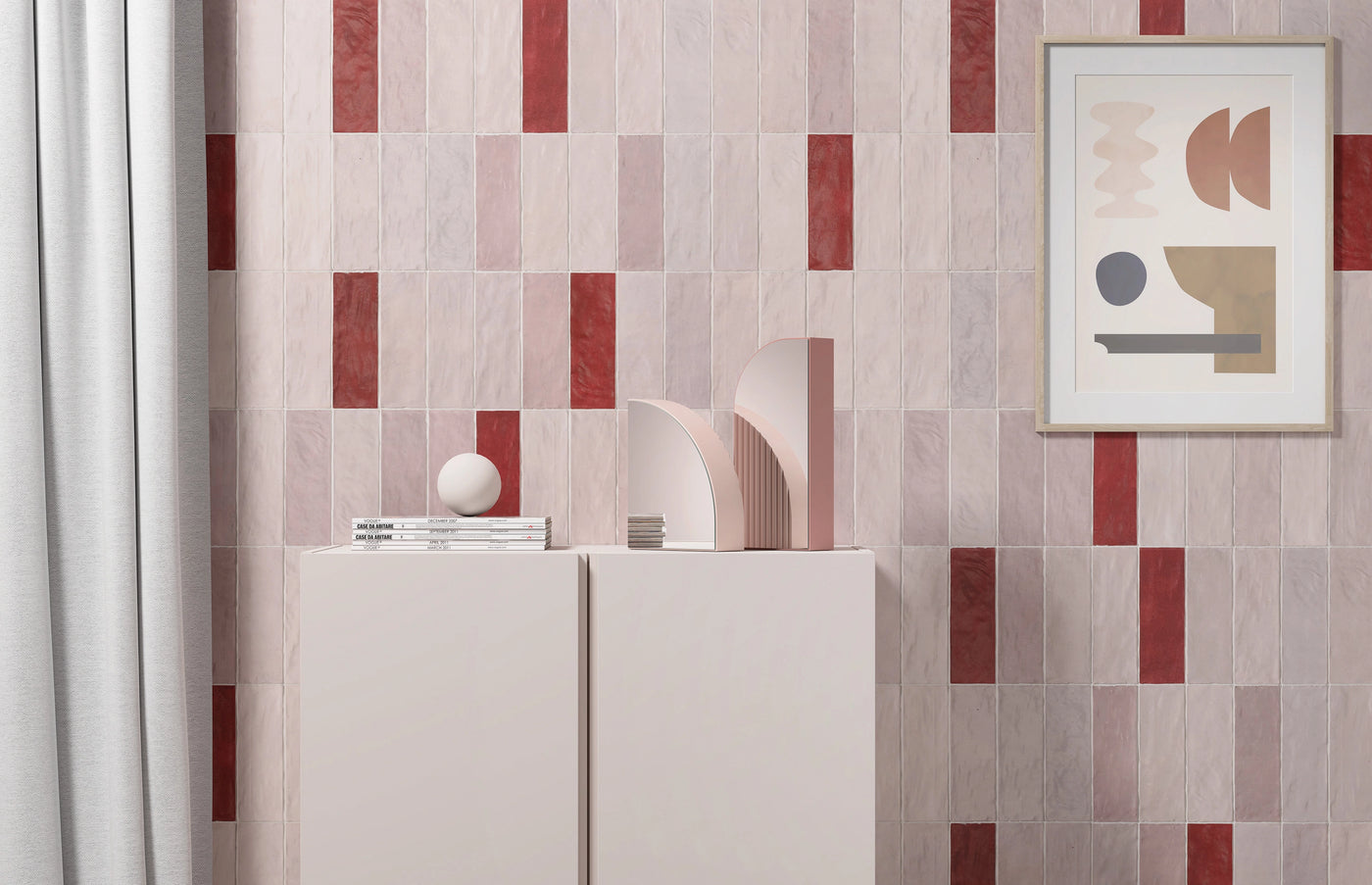 Sahn Wall Tile 2.6X7.9 Pink Matte