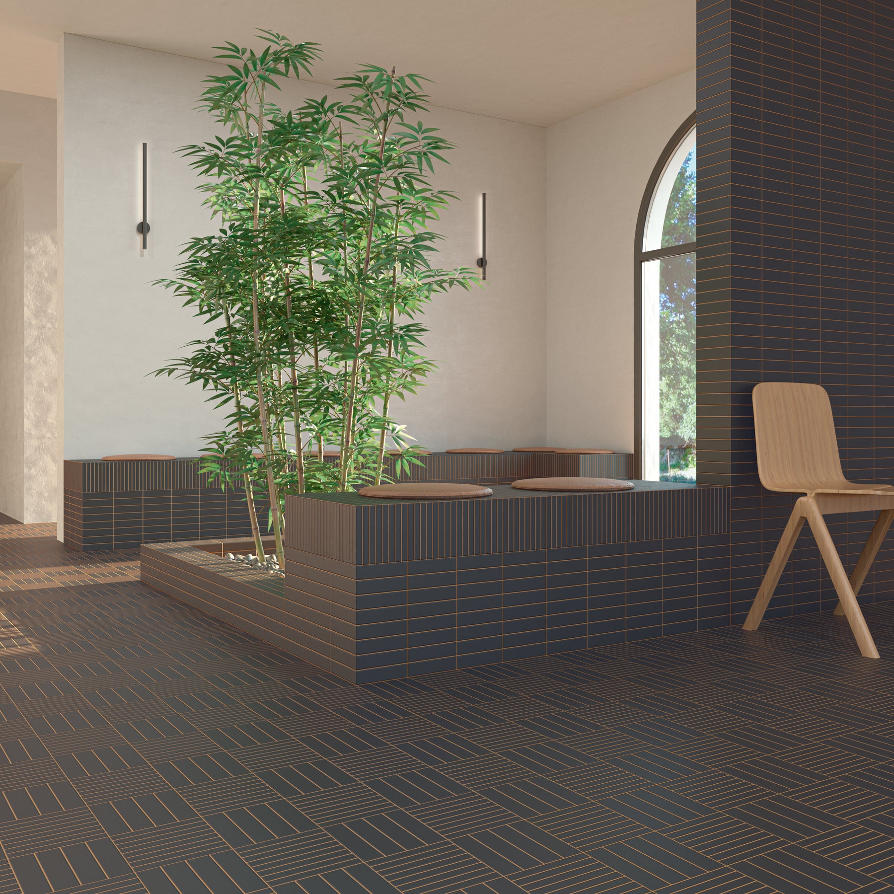 Prerender Raster Tiles Raster Lines S Matte 6X6 Deep Blue – Elit Tile