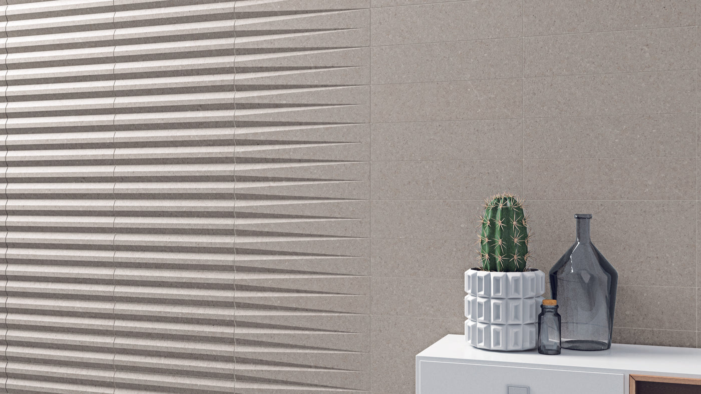 Stripes Transistion Matte 3X12 Greige Stone