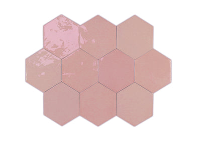 Zellige Hexa Glossy 4X5 Pink