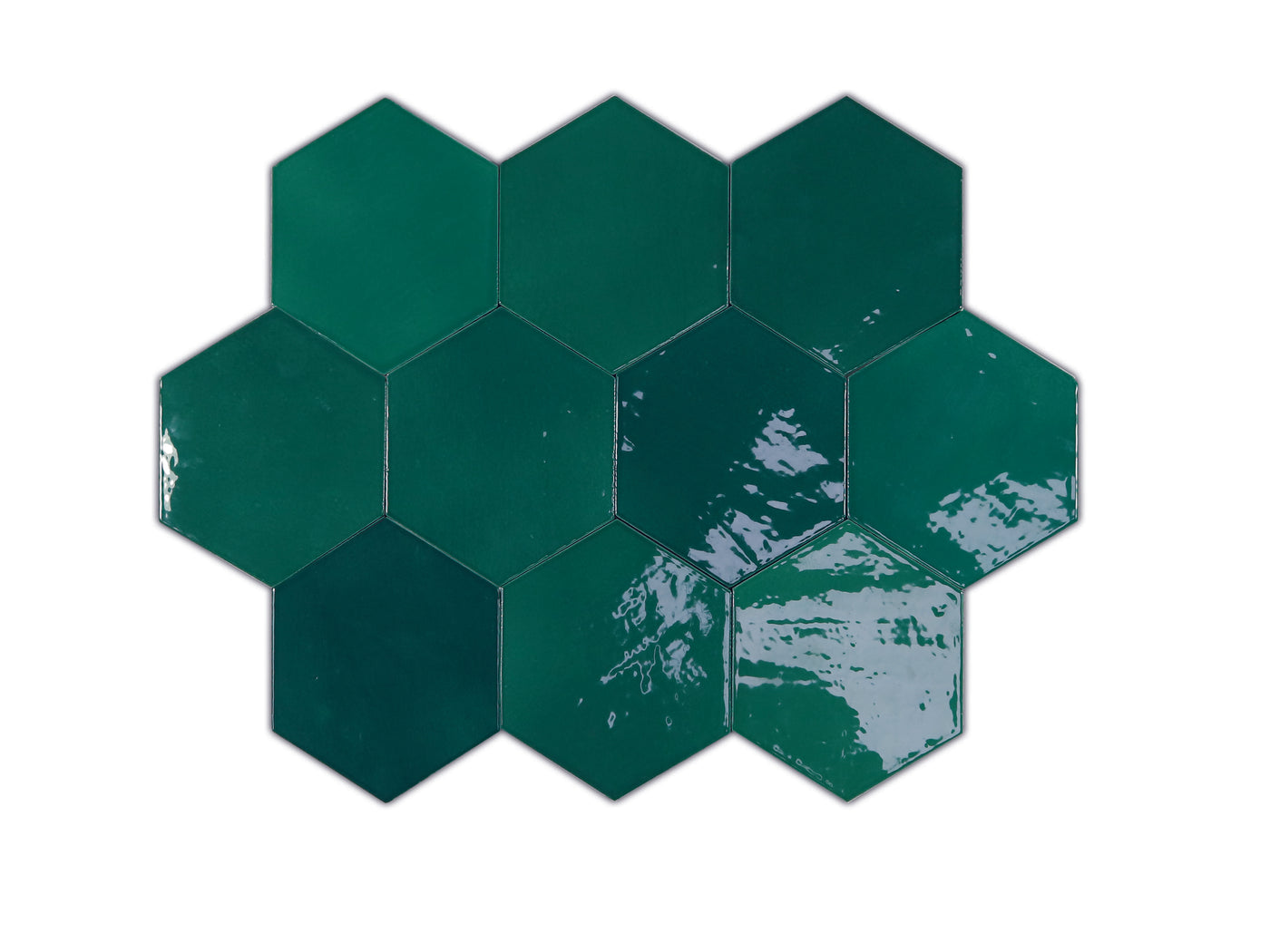 Zellige Hexa Glossy 4X5 Emerald