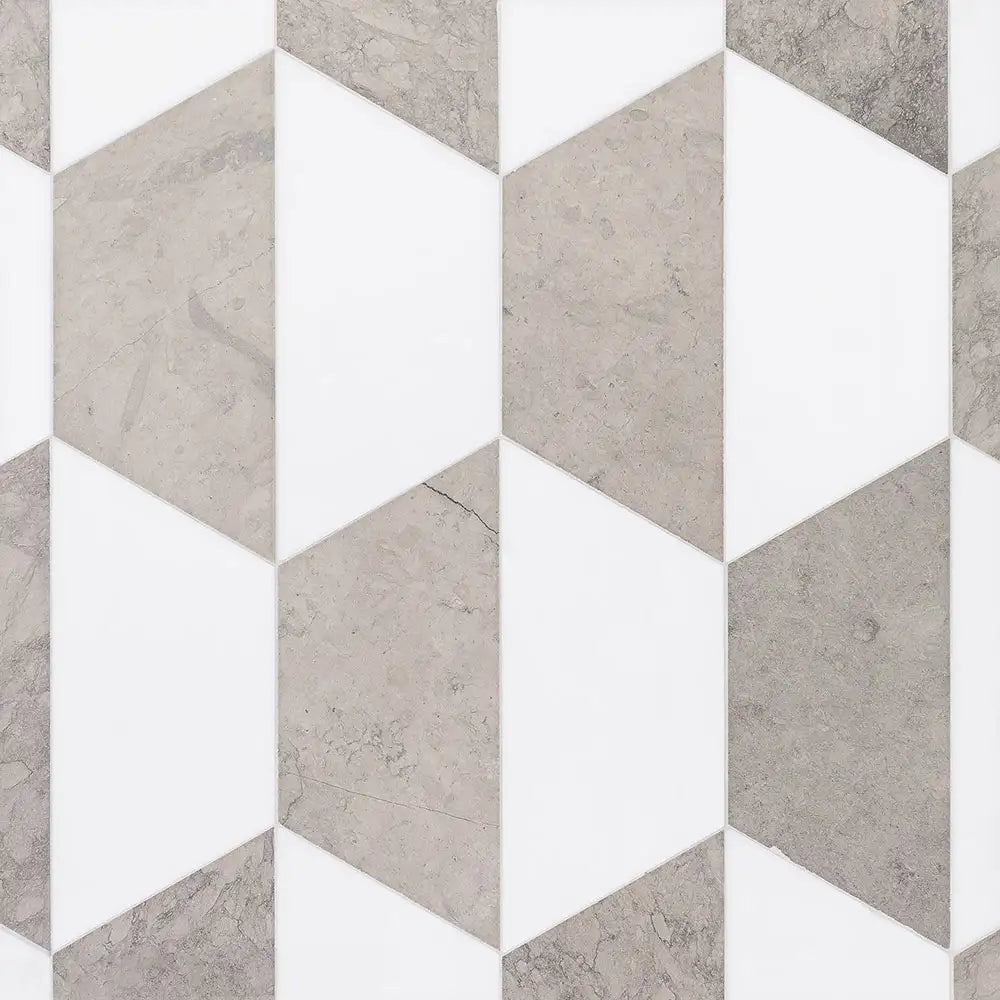 Britannia Hexagon Mosaic 8X8 Britannia Snow White Honed