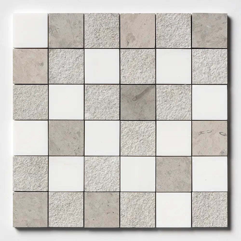 Britannia 2X2 Square Mosaic 12X12 Britannia Snow White Textured