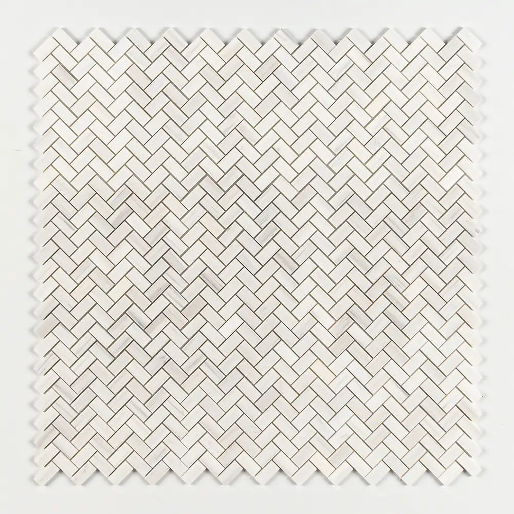 Bianco Dolomiti 1X2 Herringbone Mosaic 12-1/8X13-3/8 Bianco Dolomiti Honed
