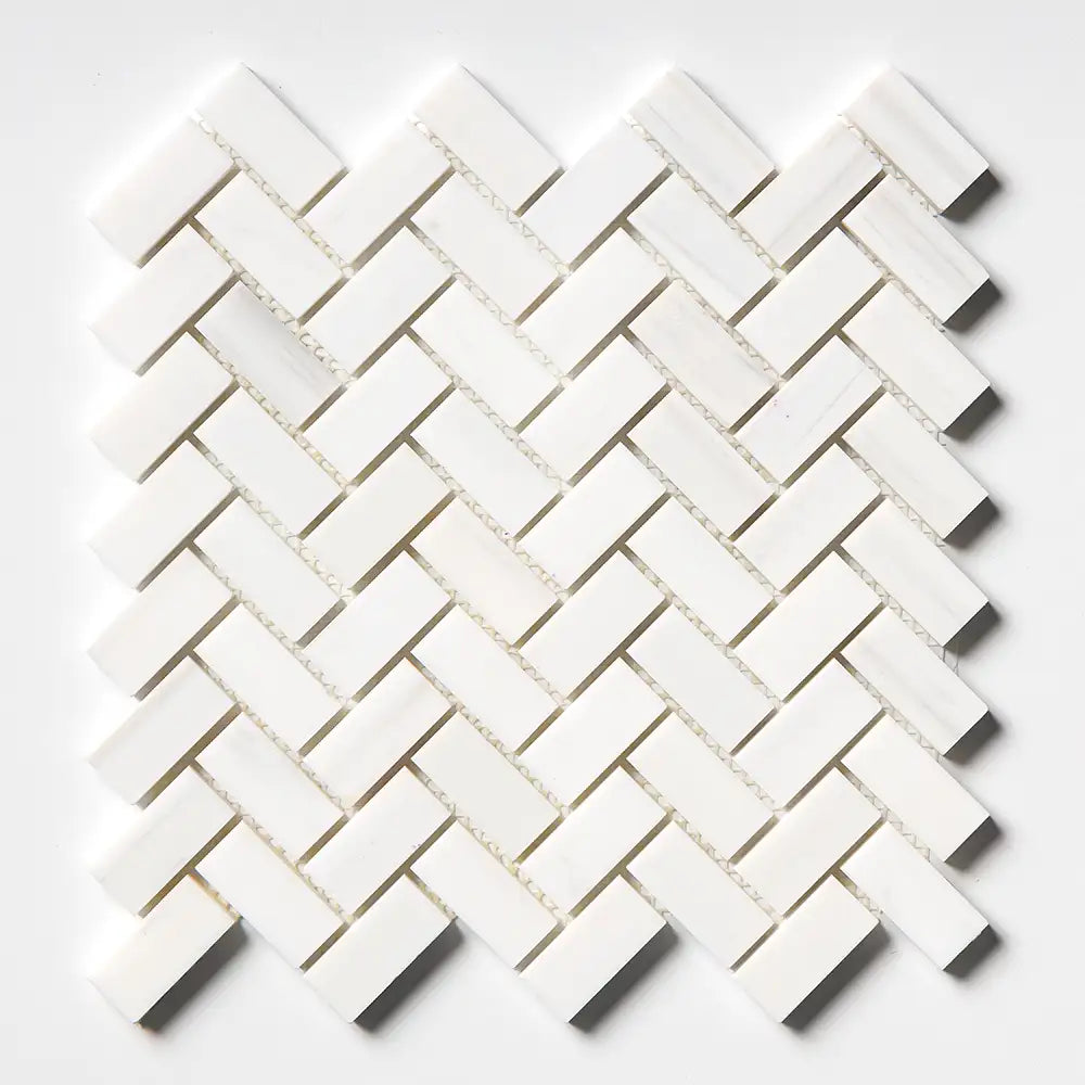 Bianco Dolomiti 1X2 Herringbone Mosaic 12-1/8X13-3/8 Bianco Dolomiti Honed