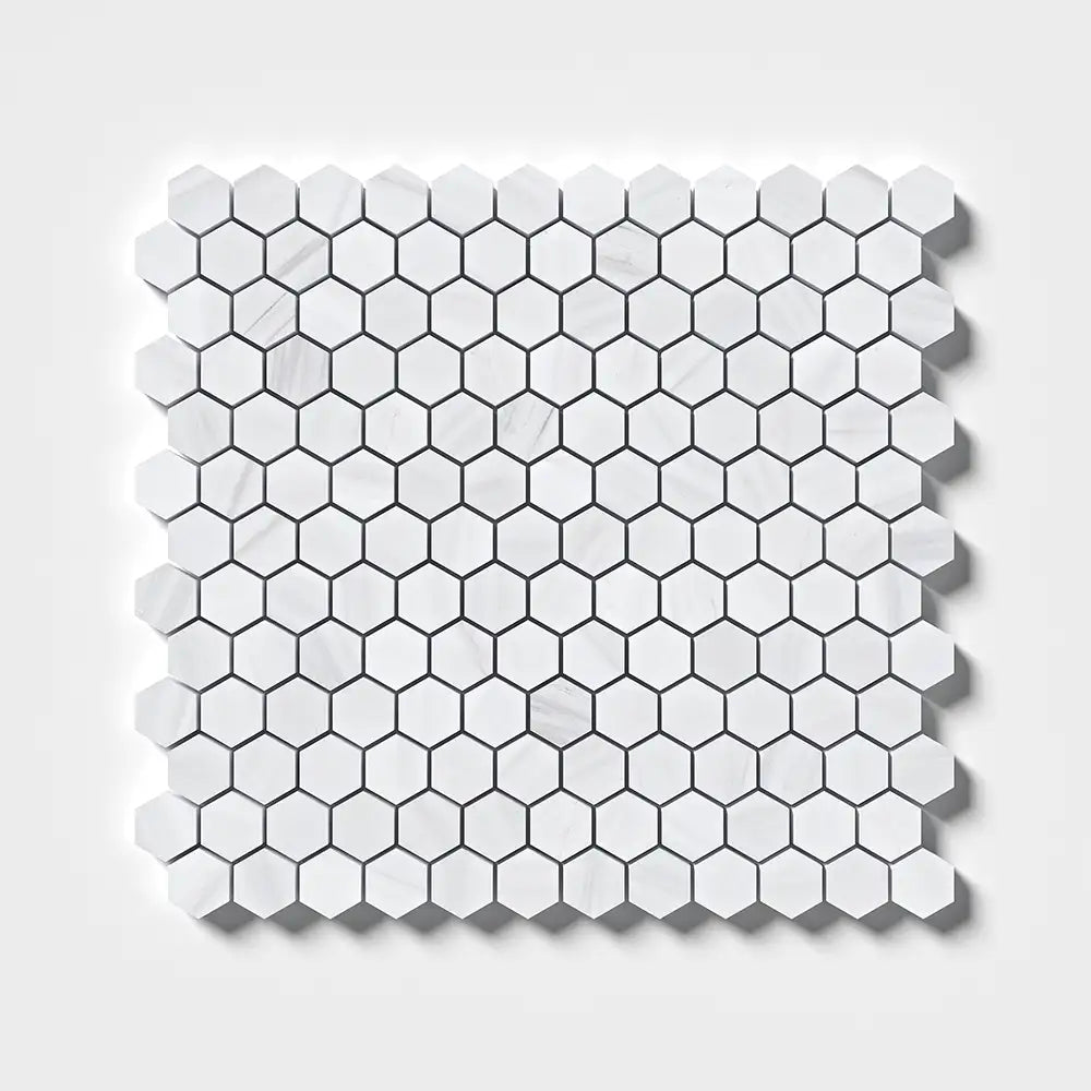 Bianco Dolomiti 1X1 Hexagon Mosaic 11-5/8X12 Bianco Dolomiti Honed