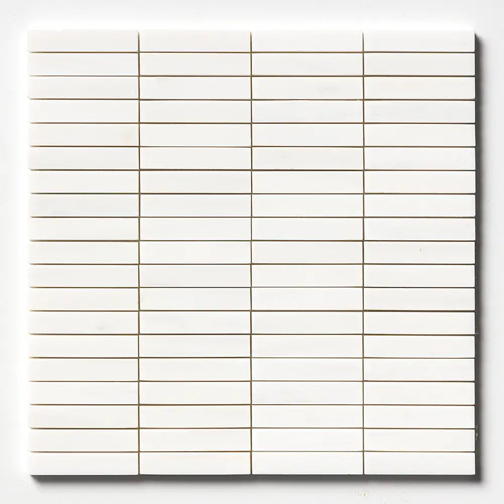 Bianco Dolomiti Stacked Mosaic  12X12 Bianco Dolomiti Honed