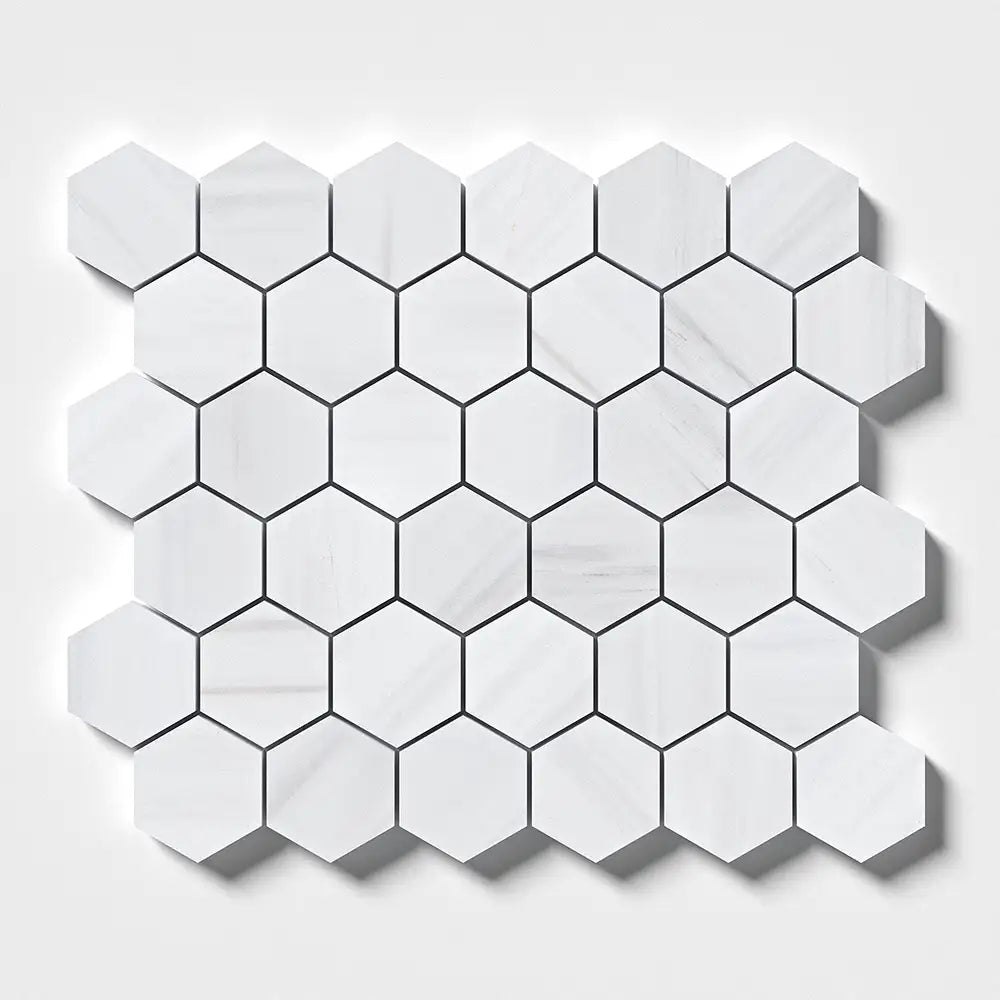 Bianco Dolomiti 2X2 Hexagon Mosaic 10-3/8X12 Bianco Dolomiti Polished
