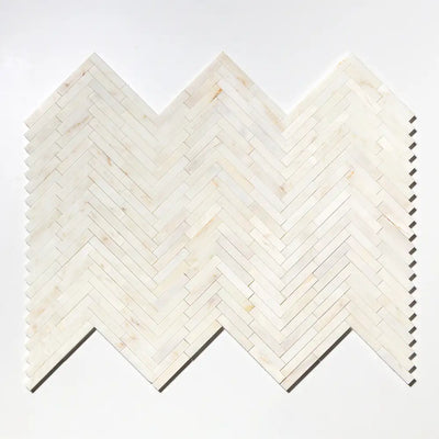 Calacatta Amber Marble Large Herringbone Mosaic 12-7/8X8-9/16 Calacatta Amber Honed