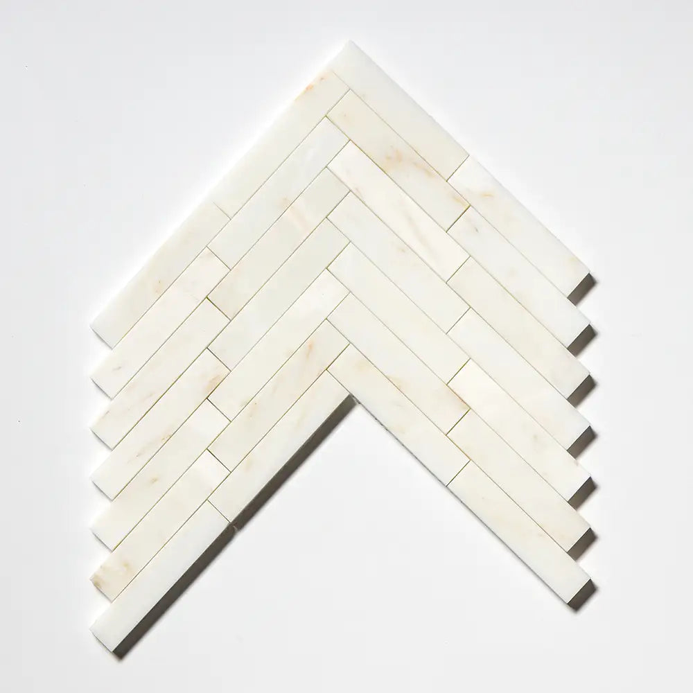 Calacatta Amber Marble Large Herringbone Mosaic 12-7/8X8-9/16 Calacatta Amber Honed