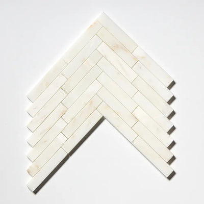 Calacatta Amber Marble Large Herringbone Mosaic 12-7/8X8-9/16 Calacatta Amber Honed