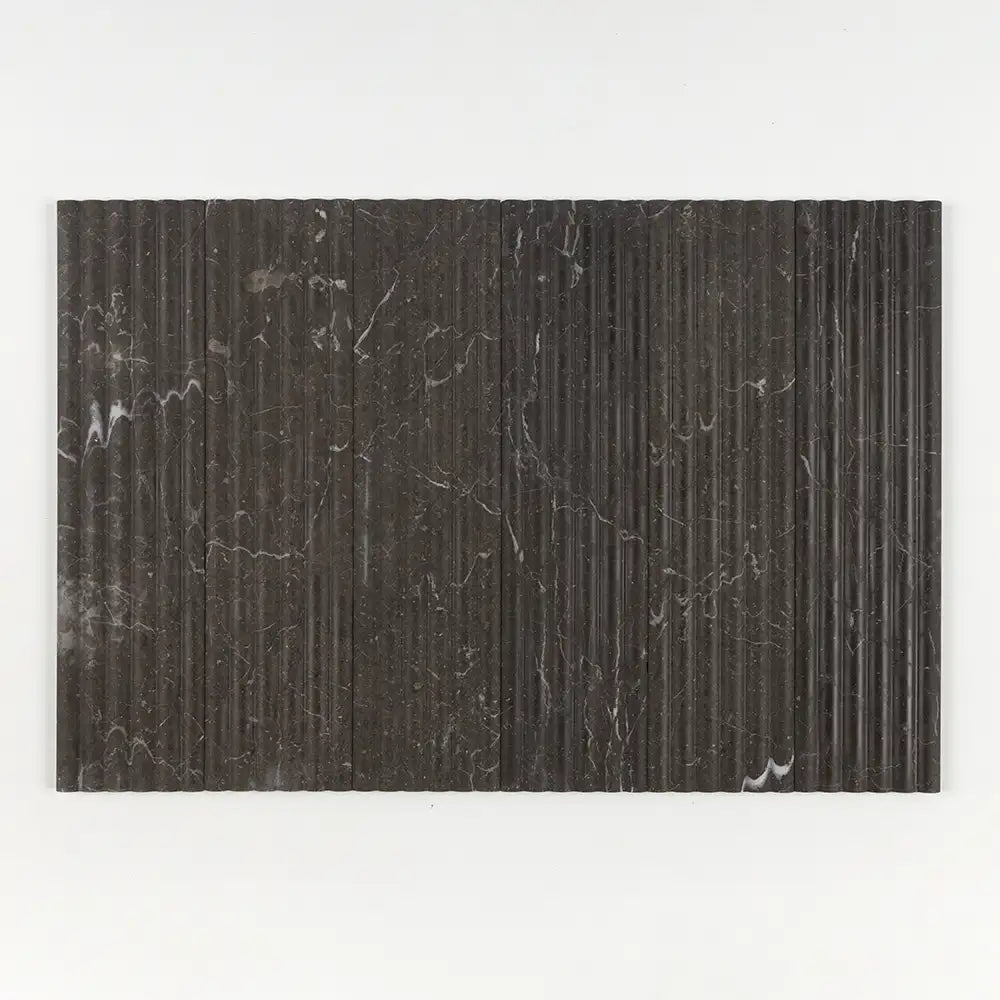 Fluted Tile 6X24 Iris Black Honed