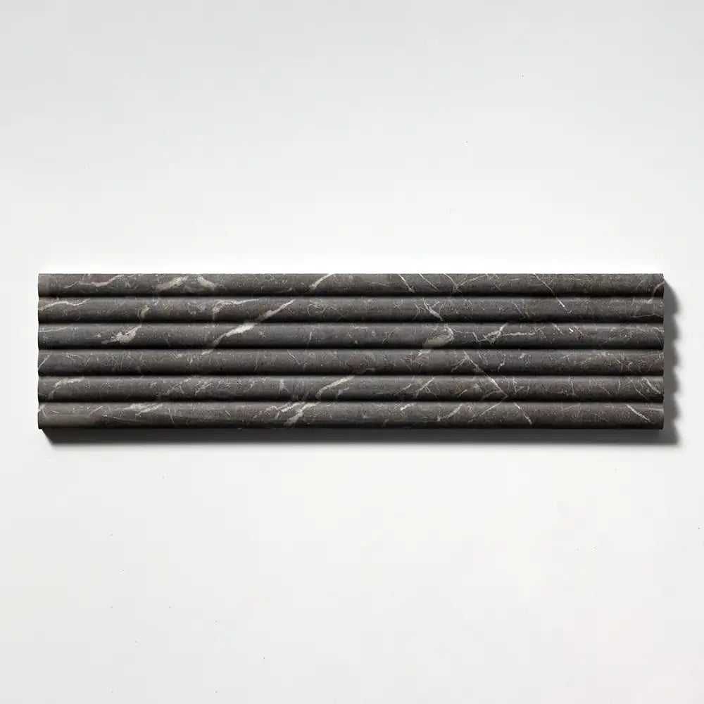 Fluted Tile 6X24 Iris Black Honed