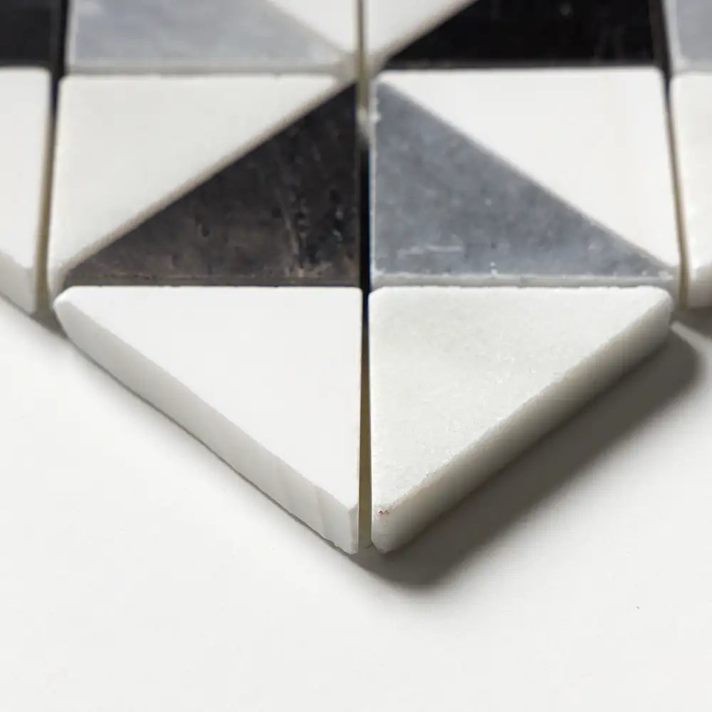 Glacier Marble Devon Mosaic 12.5X12.5 Black Glacier Allure Snow White Multi Finish