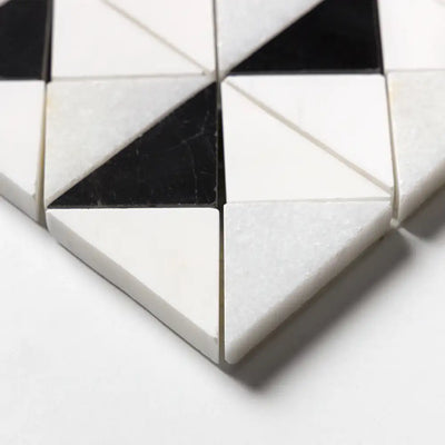 Glacier Marble Devon Mosaic 12.5X12.5 Glacier Black Snow White Multi Finish
