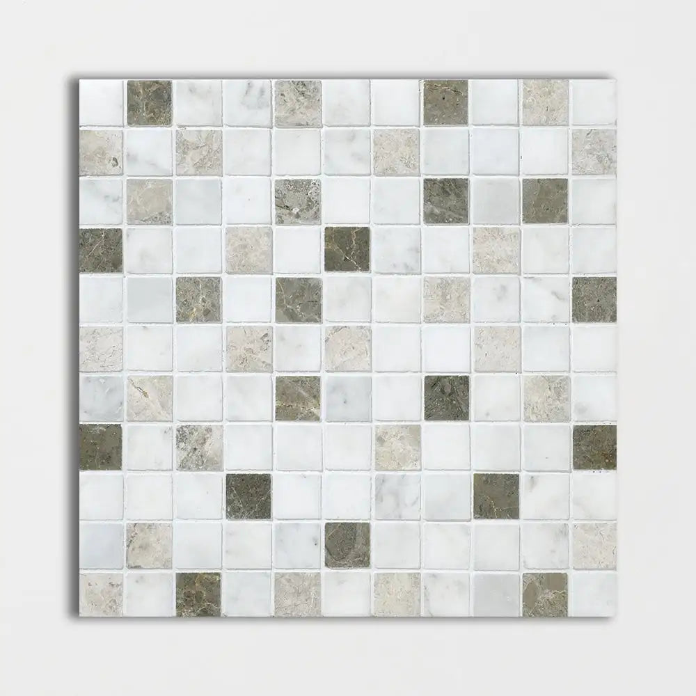 Glacier Marble 1X1 Square Mosaic 12X12 Massa Honed&Polished