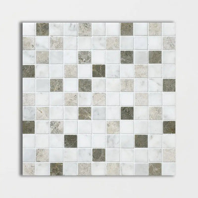 Glacier Marble 1X1 Square Mosaic 12X12 Massa Honed&Polished
