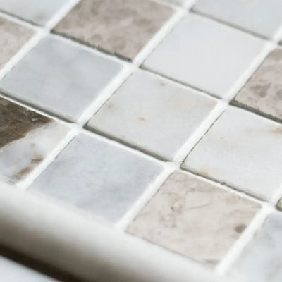 Glacier Marble 1X1 Square Mosaic 12X12 Massa Honed&Polished