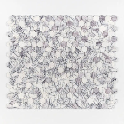 Lilac Honed Marble 2X2 Hexagon Mosaic 10-3/8X12 Lilac Honed