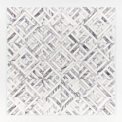 Lilac Honed Marble Ponte Mosaic 14-5/16X14-5/16 Lilac Honed